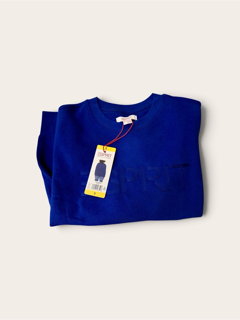Esprit Royal Blue Embroidered Logo Crewneck Sweatshirt